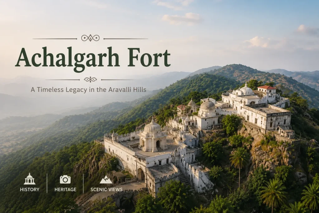Historic Achalgarh Fort perched on the hills of Mount Abu Rajasthan