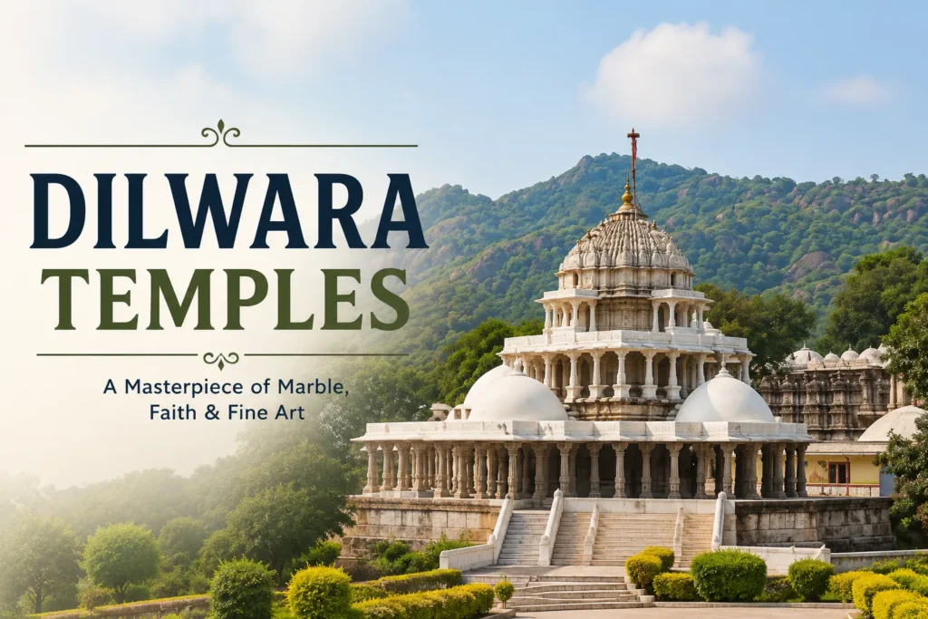 Beautiful marble architecture of Dilwara Jain Temples in Mount Abu Rajasthan