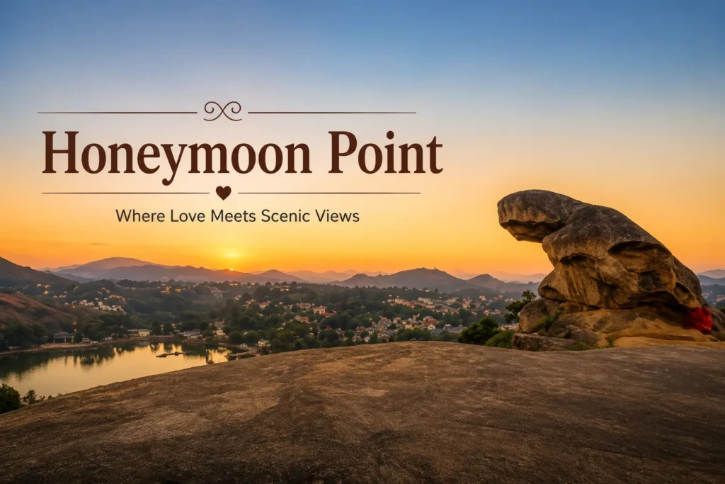 Scenic sunset view from Honeymoon Point in Mount Abu Rajasthan