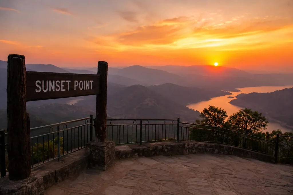 Sunset view from Sunset Point in Mount Abu overlooking the Aravalli Hills