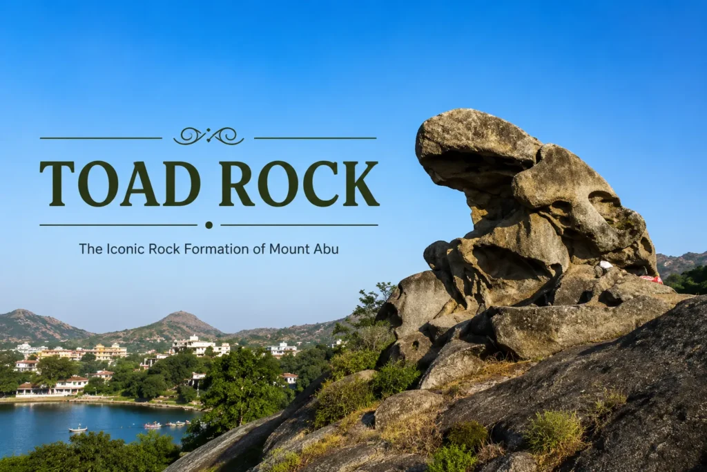 Famous Toad Rock formation overlooking Nakki Lake in Mount Abu