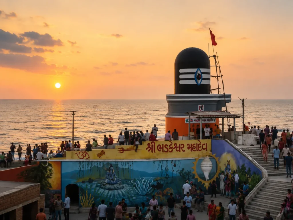Bhadkeshwar Mahadev Temple by the sea in Dwarka