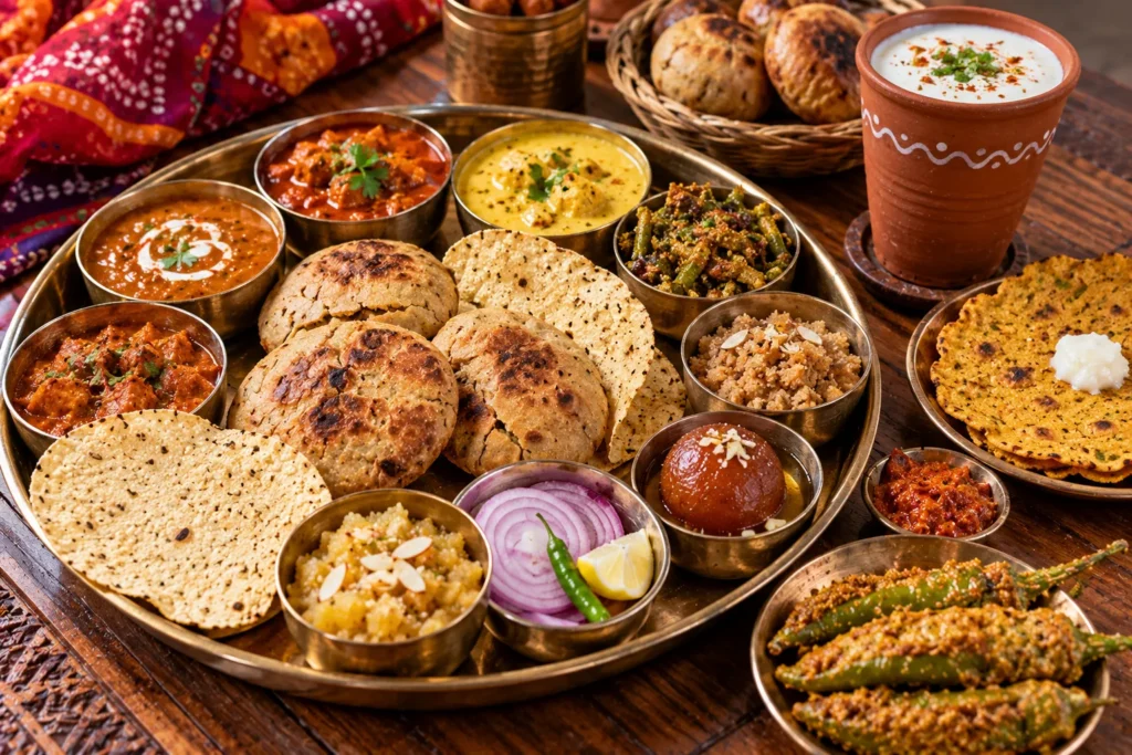 Rajasthani thali and regional dishes